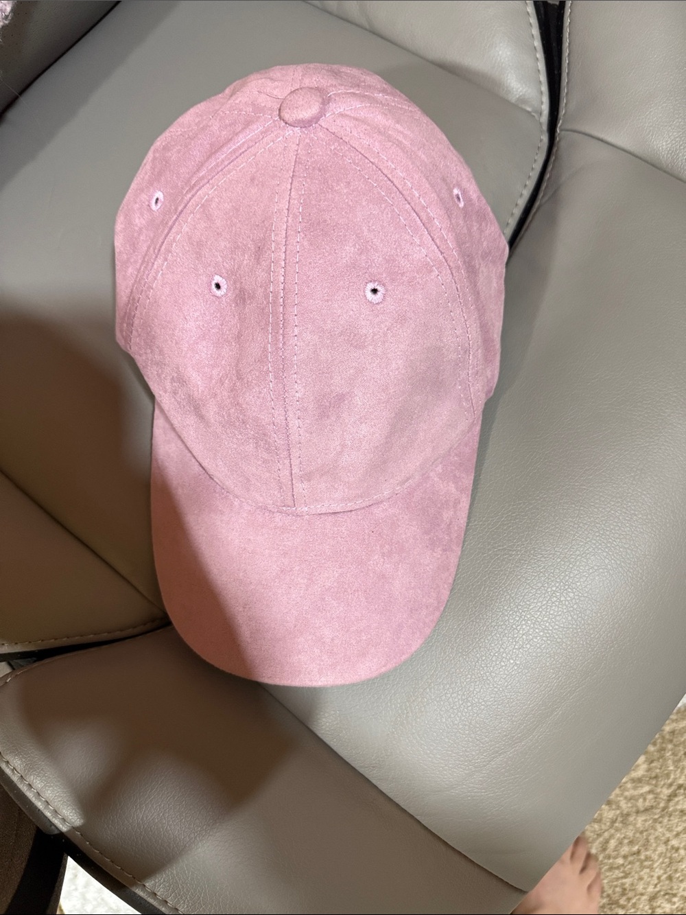 Women's Pink Suede Baseball Cap